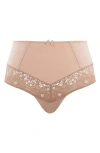 Panache Estel High Waist Lace Trim Briefs In Gray