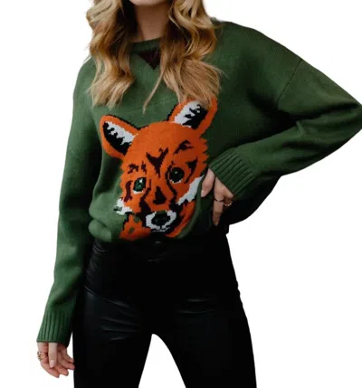Panache Fox Sweater In Green