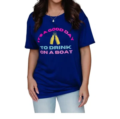 Panache Good Day To Drink On A Boat Tee In Blue