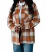 Panache Greta Plaid Jacket In Rust Grey & Tan Plaid In Multi