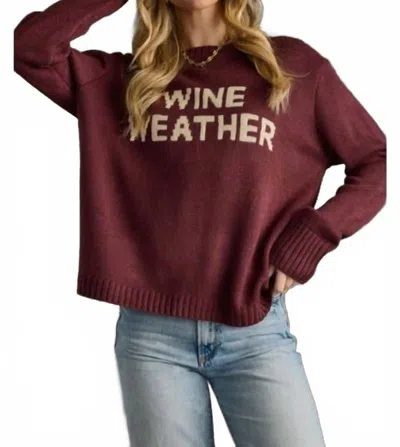 Panache Knit Sweater Top In Wine In Pink