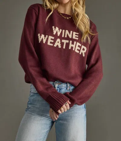 Panache Knit Weather Sweater In Wine In Burgundy