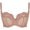 Panache Nina Underwire Stretch Lace Side Support Bra In Brown