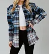 Panache Plaid Flannel Shirt In Navy, Tan And Light Blue