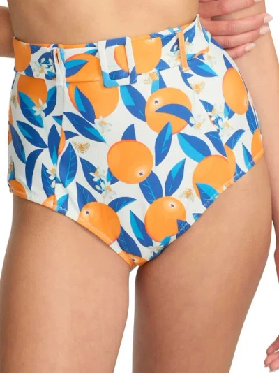 Panache Sicily High-waist Belted Bikini Bottom In Sicily Print