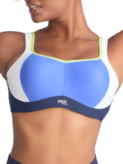 Panache Ultimate High Impact Underwire Sports Bra In Blue Colorblock