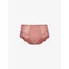 PANACHE PANACHE WOMEN'S ASH ROSE RADIANCE FLORAL-EMBROIDERED MID-RISE STRETCH-LACE BRIEFS