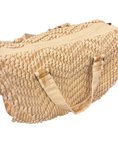 Panache Women's Diamond Pattern Tote Bag In Cream In White