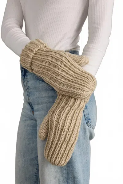 Panache Women's Knit Mittens In Beige In Sand