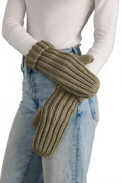 Panache Women's Knit Mittens In Dusty Sage In Black