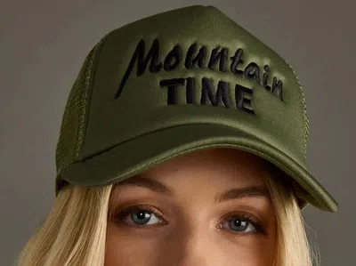 Panache Women's Mountain Time Trucker Hat In Olive & Black In Multi