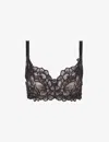Panache Allure Underwire Stretch Lace Full Coverage Bra In Black/latte