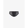 Panache Womens Black Ana Brazilian Mid-rise Stretch-lace Briefs In Black