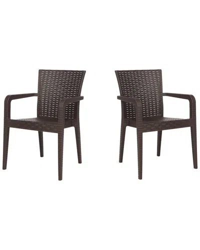 Panama Jack Alberta Set Of 2 Stackable Armchairs In Brown