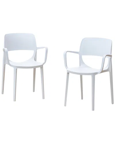 Panama Jack Bella Set Of 2 Stackable Armchairs In White
