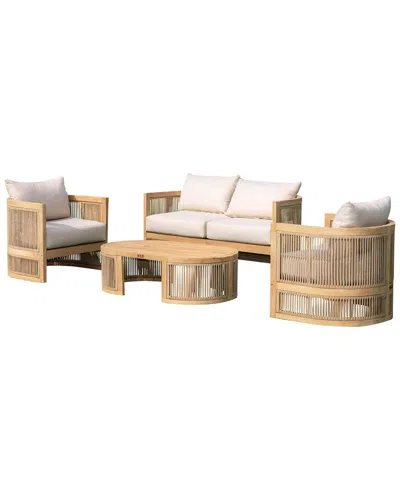 Panama Jack Cabo 4-piece Loveseat Seating Set In Neutral
