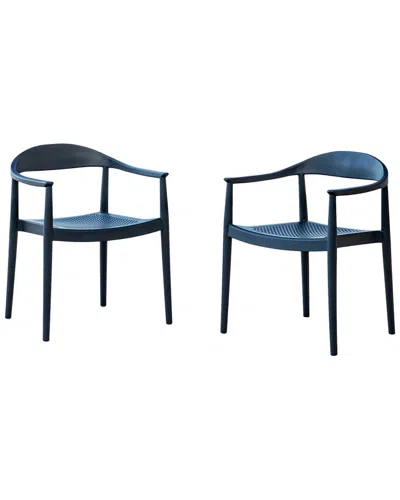 Panama Jack Kennedy Set Of 2 Stackable Armchairs In Blue