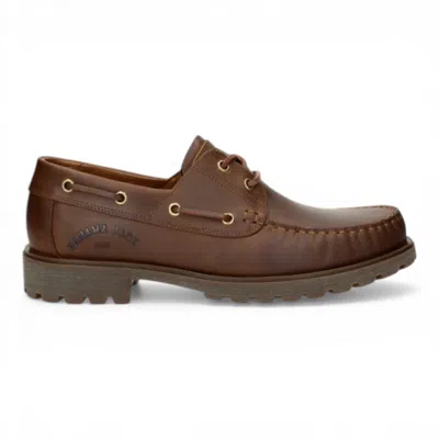 Panama Jack Men's Waterproof Bark Brown Leather Lace-up Ankle Boots - Boat C5 In Blue