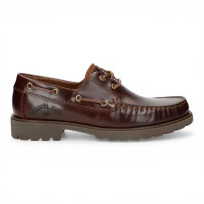 Panama Jack Men's Waterproof Bark Brown Leather Lace-up Ankle Boots - Boat C8
