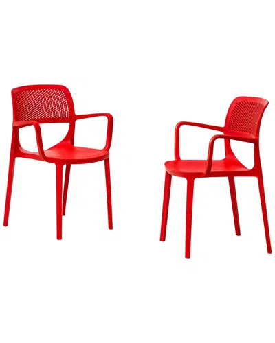 Panama Jack Mila Set Of 2 Stackable Armchairs In Red