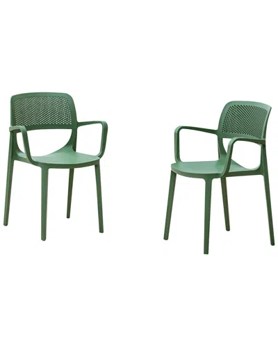 Panama Jack Mila Set Of 2 Stackable Armchairs In Green