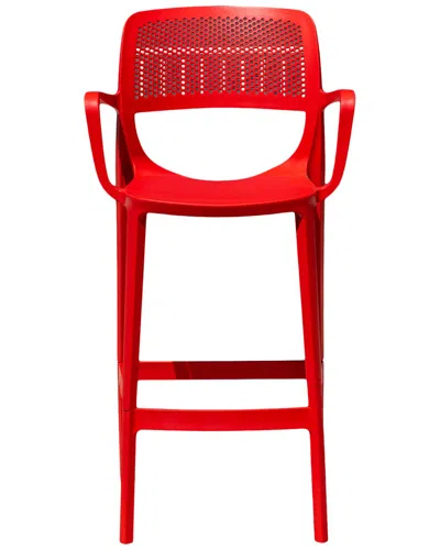 Panama Jack Mila Set Of 2 Stackable Armless Barstools In Red