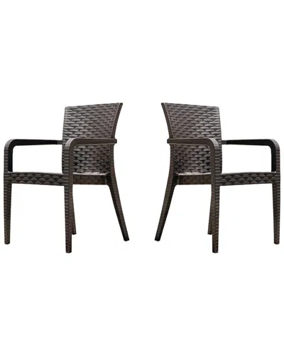 Panama Jack Montana Set Of 2 Stackable Armchairs In Gray