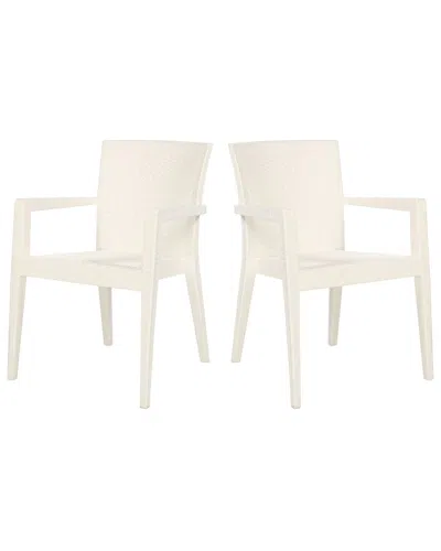 Panama Jack Montana Set Of 2 Stackable Armchairs In White