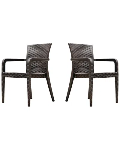 PANAMA JACK RAINBOW OUTDOOR MONTANA SET OF 2 STACKABLE ARMCHAIRS
