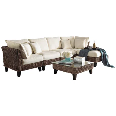 Panama Jack Sanibel Rattan 6-piece Sectional Seating Set