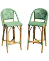 Panama Jack Set 2 Chloe Counter Stools In Green