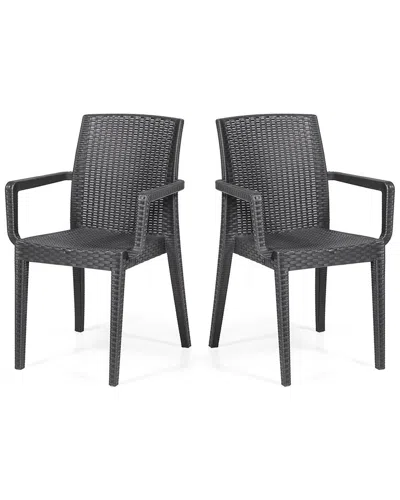 Panama Jack Siena Set Of 2 Stackable Armchairs In Gray