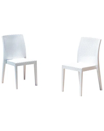 Panama Jack Siena Set Of 2 Stackable Side Chairs In Burgundy