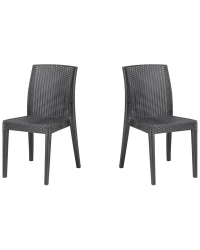 Panama Jack Siena Set Of 2 Stackable Side Chairs In Gray