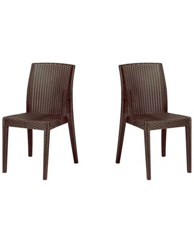 Panama Jack Siena Set Of 2 Stackable Side Chairs In Brown