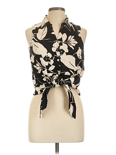 Pre-owned Panama Jack Sleeveless Blouse In Black