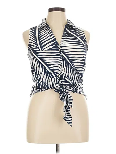 Pre-owned Panama Jack Sleeveless Blouse In Blue