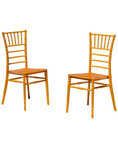 Panama Jack Tiffany Set Of 2 Stackable Side Chairs With Cushions In Orange