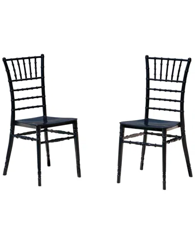 Panama Jack Tiffany Set Of 2 Stackable Side Chairs With Cushions In Black