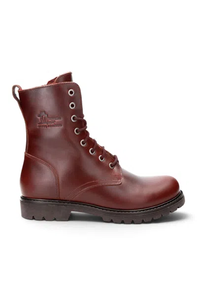 Panama Jack Women's Burgundy Waterproof Leather Warm Lace-up Boots - Frisia-b45 In Multi