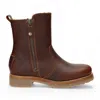 Panama Jack Women's Fabi Igloo B2 Bark Waterproof Leather Ankle Boots In Brown