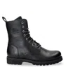 Panama Jack Women's Frisia B1 Black Waterproof Leather Combat Boots In Black