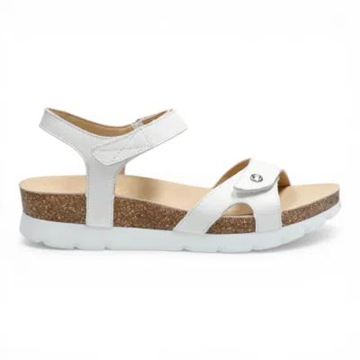 Panama Jack Women's Wedge White Leather Platform Sandals - Sulia B1