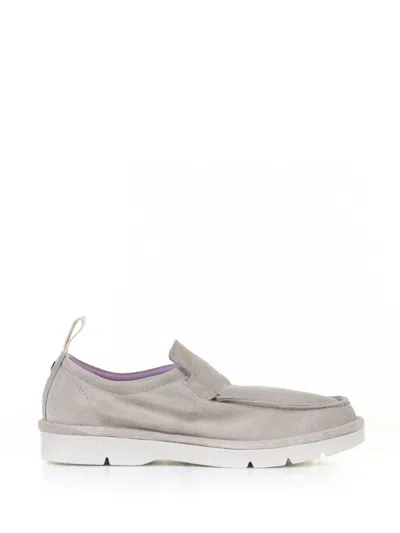Pànchic Gray Suede Moccasin In Fog