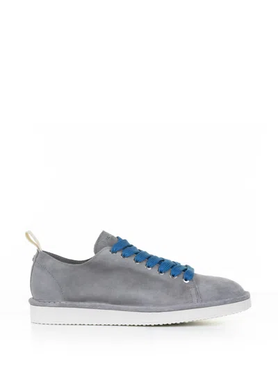 Pànchic Gray Suede Sneaker In Vibrant Gray- True Blue