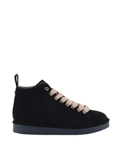 Pànchic High-top Sneakers With Leather Finish And Design In Black