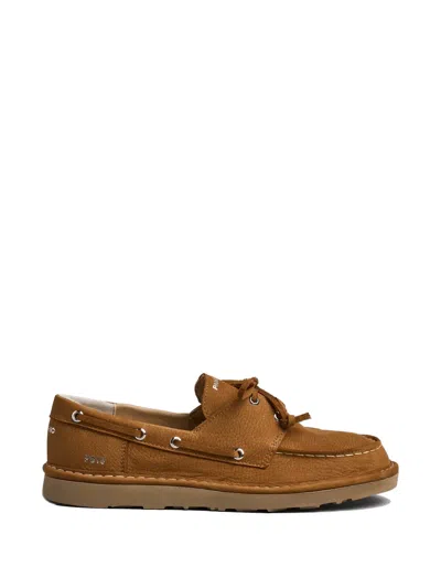 Pànchic Lace-up Boat Shoes In Brown