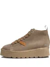 Pànchic Lace-up Platform Boots In Brown