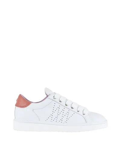 Pànchic Lace-up Sneaker With Coral Spoiler For Women In White
