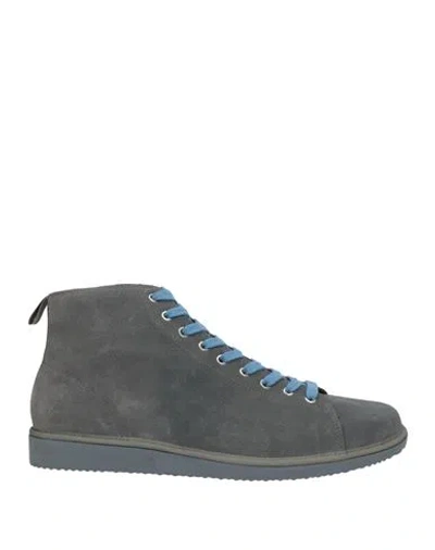 Pànchic Panchic Man Ankle Boots Grey Size 12 Leather In Gray